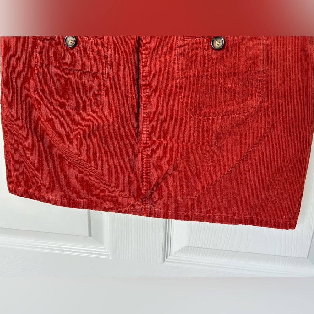 Banana Republic Rust Orange Corduroy Mini Skirt Size 6 - Picture 2 of 12